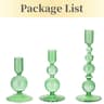 3 Piece Glass Taper Candle Holders Modern Wavy Candlestick Set 15