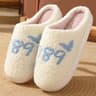 Womens Plush Winter Slippers With EVA Sole And Patchwork Design 7