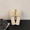 Womens OpenToe Summer Slippers With Low Flat Heel And Rubber Outsole 6
