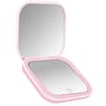 LED Compact Makeup Mirror With 1X 2X Magnification Folding Travel Design 0