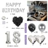 Black Silver Birthday Party Decoration Set With Letter Banner Heart Foil Balloon And Rose Petals 8
