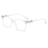 3 Piece Square Blue Light Glasses Set With Black And Transparent Plastic Frames 0
