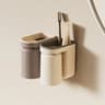 Wall Mounted Toothbrush Holder ABS Bathroom Organizer With Mouthwash Cup Storage For Couples 10