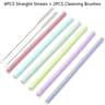 Reusable Colorful Silicone Straws Heat Resistant Scratch Resistant Bubble Tea Drinking Straws 9
