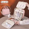 Large Capacity Hanging Makeup Bag With PU Leather Foldable Travel Cosmetic Organizer 6