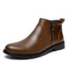 Mens Genuine Leather Brogue Ankle Boots With Plush Lining And LaceUp Closure 0