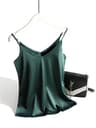 Womens Satin Camisole Top With VNeck And Spaghetti Straps 0