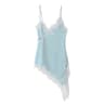 Womens Lace Trim Cami Top With Spaghetti Straps And Asymmetrical High Low Hem 16