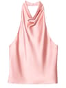 Womens Satin Halter Backless Top  Elegant Sleeveless Party Tank Top 20