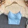Womens Camisole Crop Top With BuiltIn Bra  Silk Rayon Spaghetti Strap Tank 7