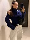 Womens 2 Piece Knit Tank Top Set With High Neck Vest And Long Sleeve Shawl 9