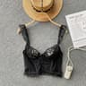 Womens Lace Camisole Top  Sleeveless Backless Spaghetti Strap Slim Fit Tank 7