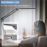 LED Desk Lamp With Clamp  Adjustable Dual Head Dimmable Reading Light With 3 Color Modes 6