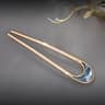 Elegant U Shape Hair Stick With Shell Enamel Geometric Design 0