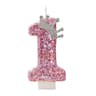 Pink Princess Crown Birthday Number Candle For Cake Decorations 15