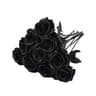 Artificial Black Roses With Long Stems For Halloween And Wedding Decor 0