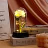 LED Rose In Glass Dome With Artificial Silk Flower For Romantic Home Decor 0