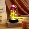 LED Rose In Glass Dome With Artificial Silk Flower For Romantic Home Decor 10