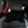 Red Heart Car Headrest Neck Support Pillow With Breathable Ice Silk Mesh 0