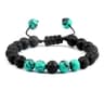 8mm Black Lava Bead Bracelet With Tiger Eye Stones And Adjustable Braided Rope 0