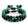 8mm Black Lava Bead Bracelet With Tiger Eye Stones And Adjustable Braided Rope 10