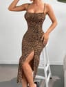 Womens Strapless Leopard Print Maxi Dress With Slim Fit And AnkleLength Silhouette 13