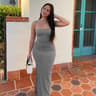 Womens Backless Sleeveless Maxi Dress With Bow Detail 0