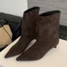 Womens Pointed Toe Ankle Boots With Thin Heels And SlipOn Design 7