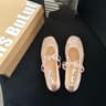 Womens Lace Mary Jane Flats With Butterfly Bow And Soft Rubber Sole 7