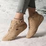 Womens LaceUp Ankle Boots With Microfiber Upper And Flat Rubber Sole 9