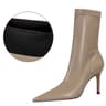 Womens Pointed Toe High Heel Ankle Boots With Plush Lining And SlipOn Design 14