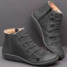 Womens Vintage LaceUp Ankle Boots With Low Wedge Heels And Platform Soles 8
