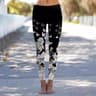Womens Floral Print Fleece Leggings With Stretch Fabric And Elastic Waist 8