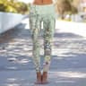 Womens Floral Print Fleece Leggings With Stretch Fabric And Elastic Waist 9