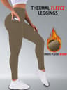 Womens High Waisted Fleece Lined Thermal Leggings With Pockets 10