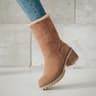 Womens Winter Ankle Boots With Plush Lining And Chunky Square Heels 7