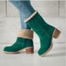 Womens Winter Ankle Boots With Plush Lining And Chunky Square Heels 8