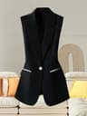 Womens Korean Style VNeck Suit Vest With Sash And Slimming Fit 10