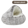 Winter Plush Pet Bed Semi Enclosed Cat  Dog Nest With Warm Comforter For AutumnWinter 11