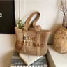 French Style Large Capacity Straw Beach Tote Bag Chic Woven Shoulder Bag For Women 6