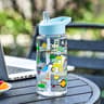 Cute Dinosaur Straw Water Bottle Portable Kids Ice Cream Cup 13