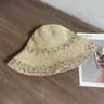Wide Brim Straw Sun Hat For Women Beach Bucket Hat UV Protection Summer Cap 5