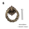 Vintage Copper Cabinet Knob Retro Ring Drawer Pull For Kitchen Wardrobe Doors 11