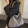 Corduroy Velvet Handbag With Wide Strap Casual Women Shoulder Bag 4