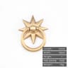 Vintage Star Brass Cabinet Knob Ring Pull Antique Gold Drawer Handle 2