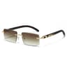 Urban Luxe Frameless Square Sunglasses With Leopard Detail For Men 8