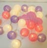 Colorful Cotton Ball LED String Lights BatteryOperated 4cm Garland for Holiday Wedding and Home