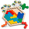 3D Hexagonal Wooden Puzzles Educational IQ Game Montessori Toys For Children Kids Preschool Tangram 6