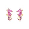 eeDAKEYOUNUOGoldFilledStudEarringsSetForWomenEarCuffsColorfulZirconDangleHoopEarrings