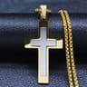 Stainless Steel Cross Pendant Necklace For Men Women Chain Religious Jewelry Accessories 3